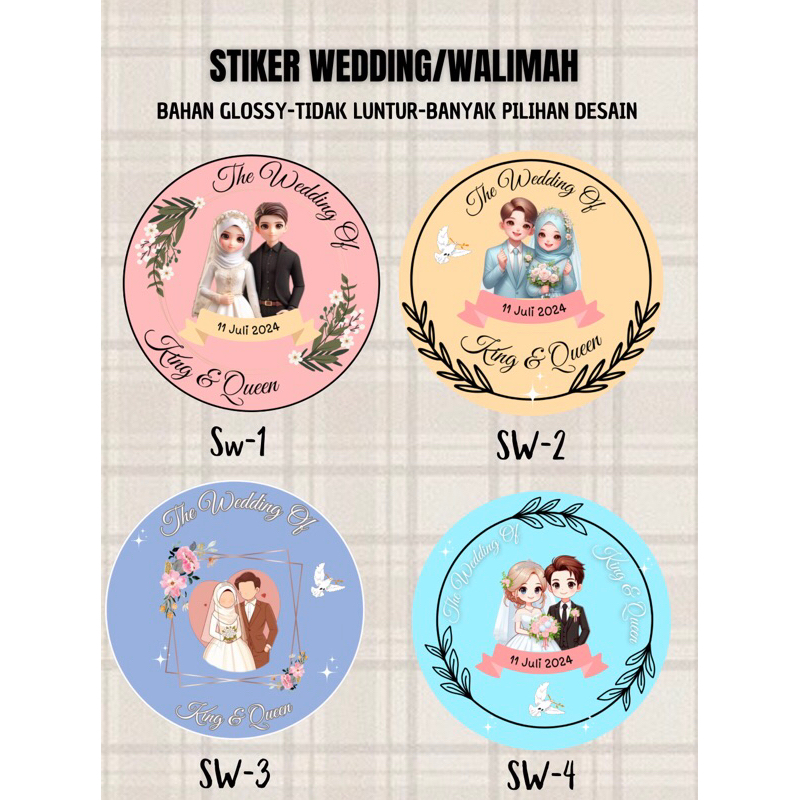 

STIKER WEDDING NIKAH WALIMAH SOUVENIR ANIMASI CARTOON AESTETIK CUSTOM