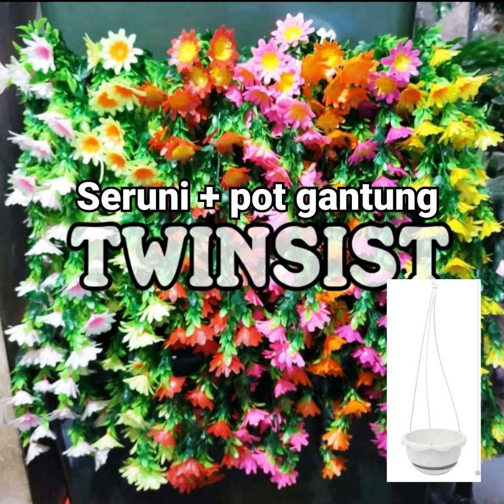 Bunga Rambat Seruni Panjang Gantung Juntai Plastik Artificial Palsu/Bunga Rambat Hiasan Dinding Ruma