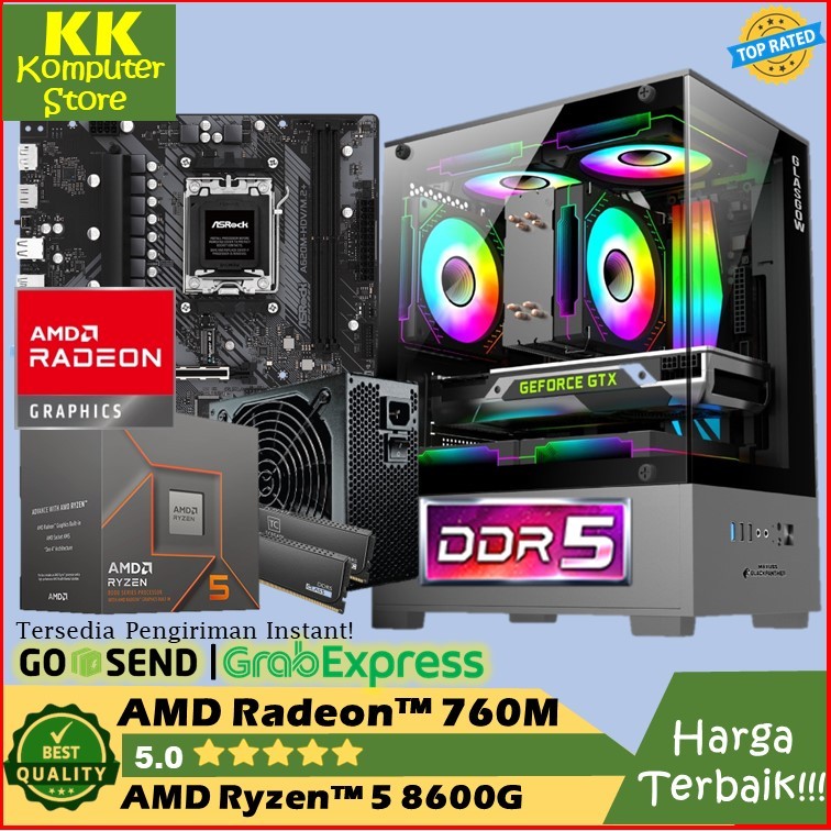 pc rakitan gaming amd ryzen 5 8600g | ram 16gb d5 6000mh [ pc gaming editing design ryzen 5 8600g ]