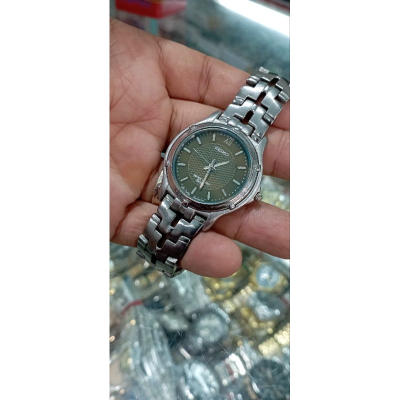 jam Seiko klasik dial hitam tipis stainless steel vintage jam pria jam elegan fashion siap pakai nor