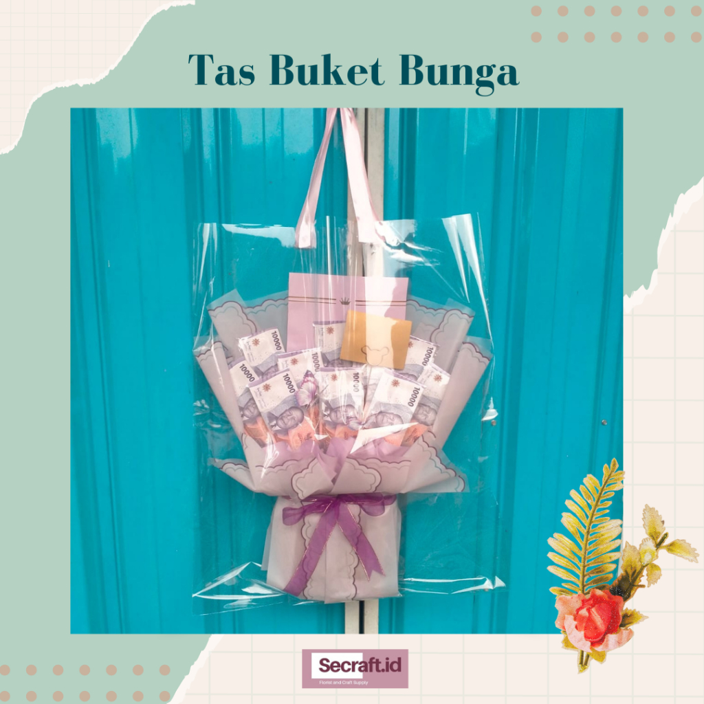 [ ECER 1 LEMBAR ]  Plastik Buket Bunga Tebal / Tas Buket OPP Kaca Bening / Transparan Bag Bouqet / B