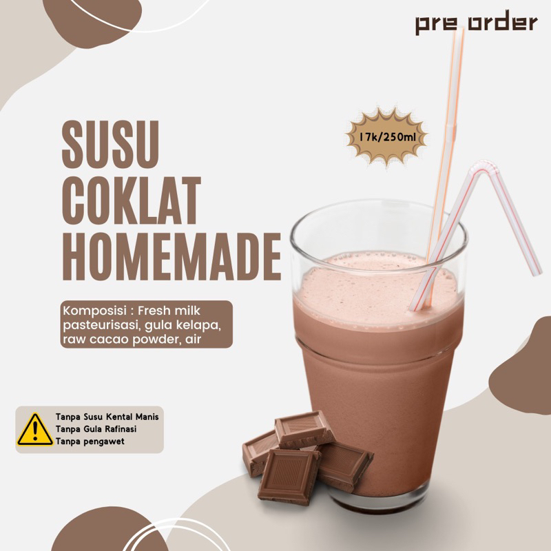 

SUSU COKLAT HOMEMADE | NATURAL | TANPA SKM, GULA RAFINASI, PENGAWET