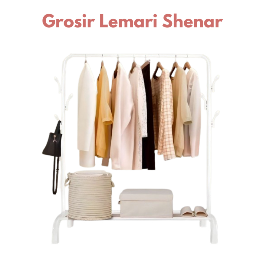 Gantungan Baju Besi Kuat Gawang Baju Gamis Display Butik Big Stand Hanger Portable