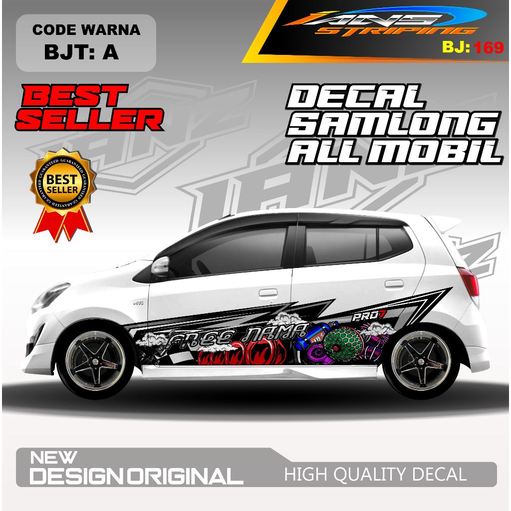 BJT169-STIKER DECAL SAMLONG THAILOOK SEGALA JENIS MOBIL-STIKER THAILOOK VIRAL LANGUSNG CETAK