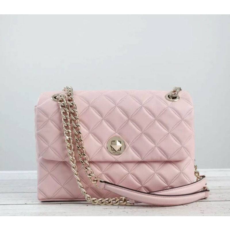 NEW KATE SPADE NATALIA MEDIUM FLAP SHOULDER BAG PINK BLUSH ORIGINAL