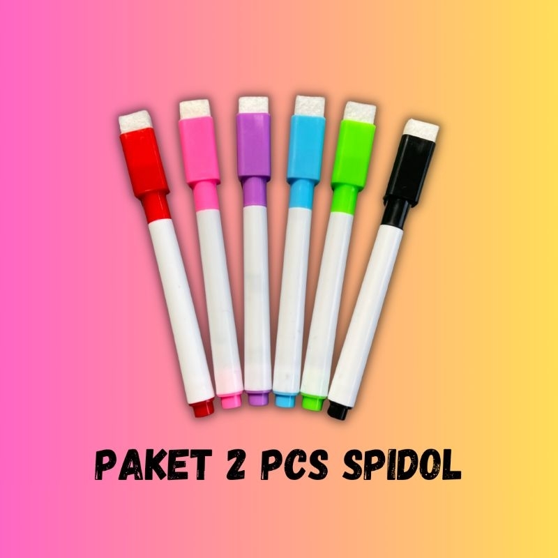 

Paket 2 Pcs Spidol Wipe Clean Anak Tinta Hitam