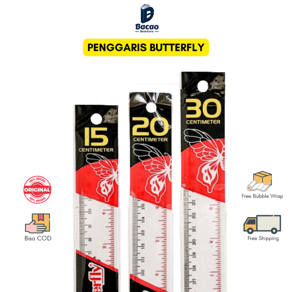 

Penggaris Butterfly 15cm 20cm 30cm Ruler