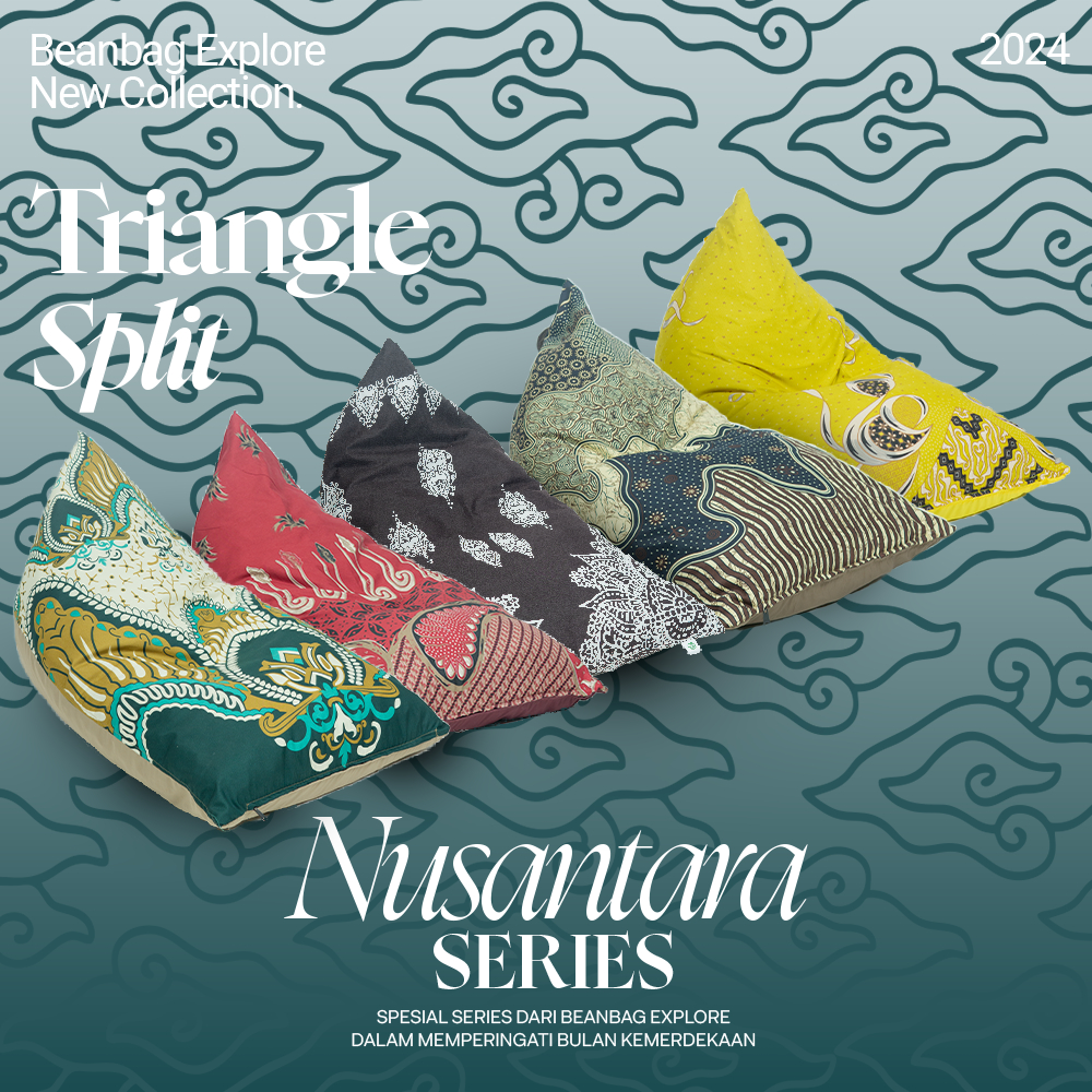 BEAN BAG EXPLORE || Bean Bag Triangle Nusantara Series Bean Bag Motif Batik Bean Bag Batik Bean Bag 
