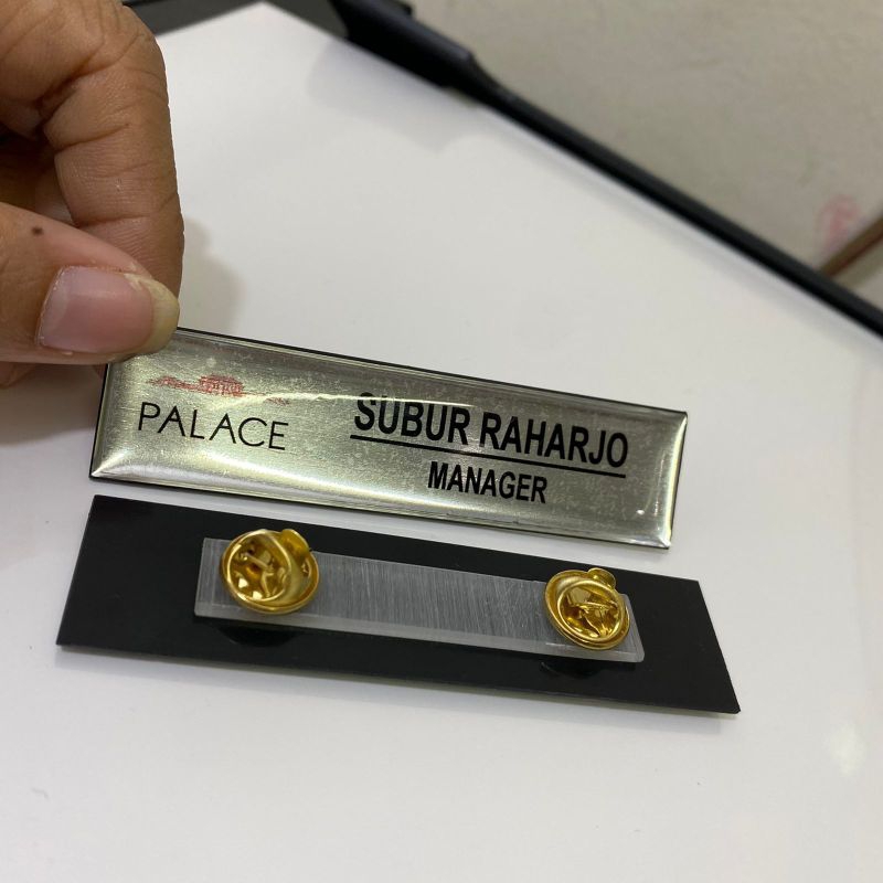 

Papan Nama | Name Tag Silver Coating Costum