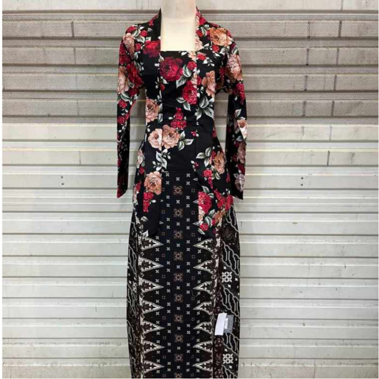 SET KEBAYA KUTUBARU BUNGA/KEBAYA KARTINI KUTUBARU MOTIF BUNGA/KEBAYA KATUN JEPANG BUNGA PRINT/KEBAYA