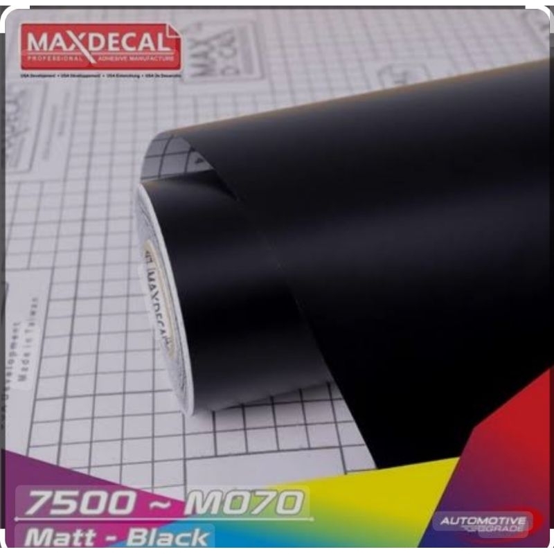 skotlet/sticker premium warna black doff hitam doff per 1 meter lebar 45cm x panjang 100cm