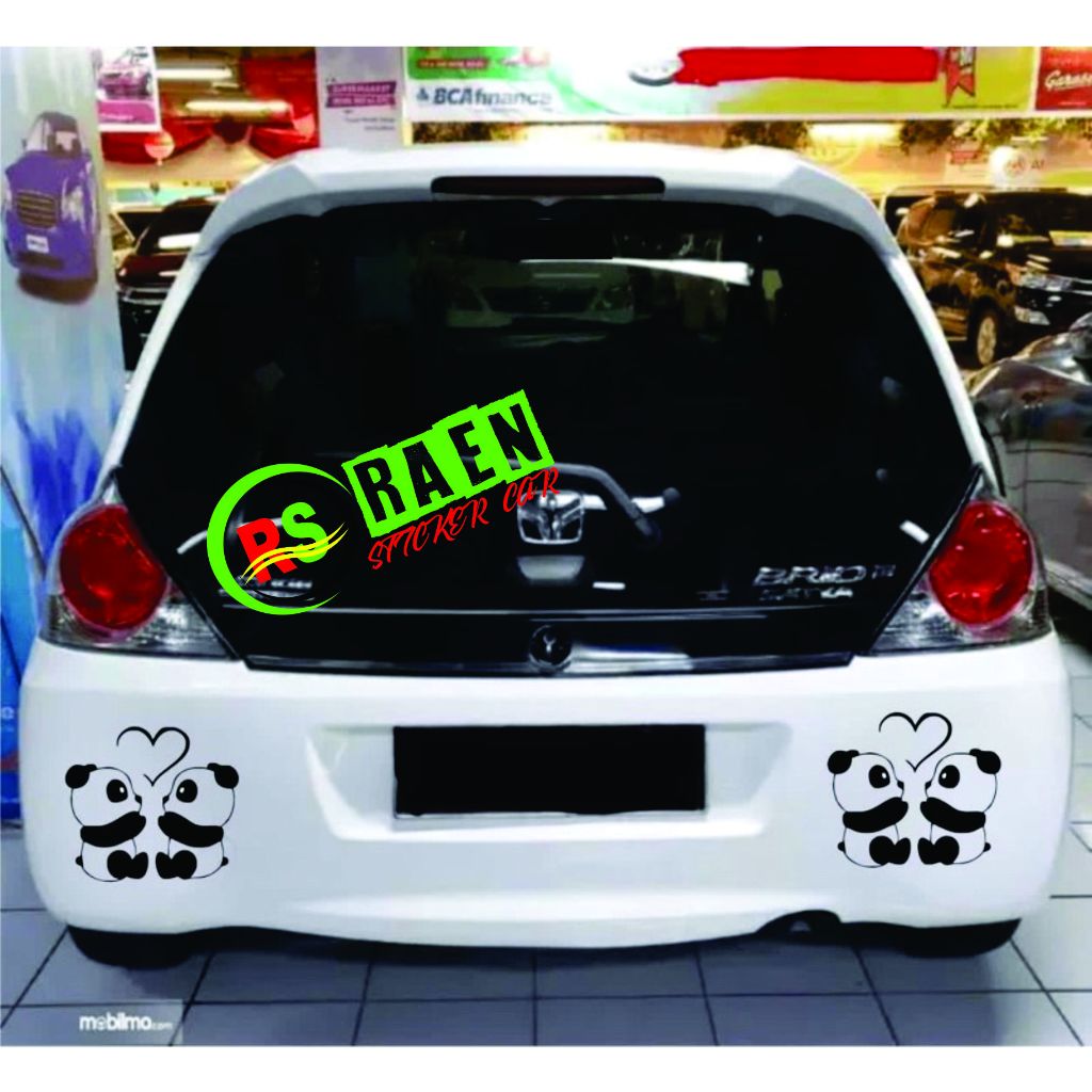 STICKER CUTTING MOBIL/ STIKER CUTTING PANDA UNTUK BAMPER BELAKANG TERKEREN