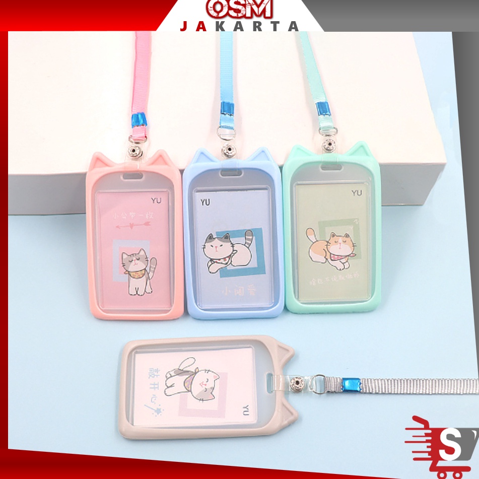 

Lariiss OSM JKT 577 Name Tag Lanyard Gantungan Kartu Motif Kuping Id Card Holder Akses MRT Busway EMoney Bentuk Karakter Warna Pastel