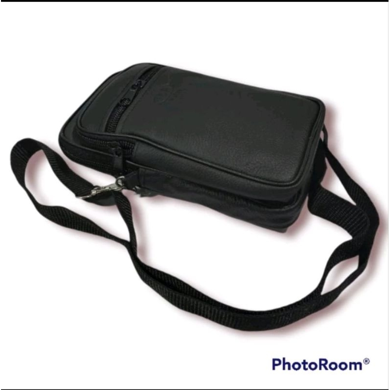 Dompet hp pinggang tali sledang. kulit asli harut tas handphone pria