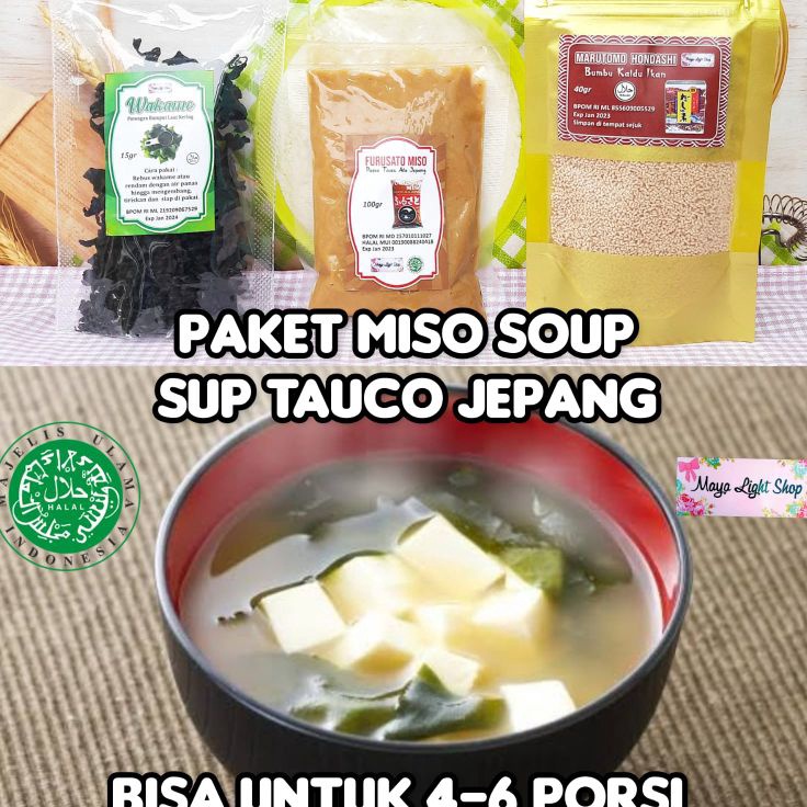 

Official Shop Paket Hemat Miso Soup Miso Dashi Wakame sup rumput laut sup tauco jepang kaldu ikan tauco jepang wakame seaweed soup meyouk dashi sup tahu ikan