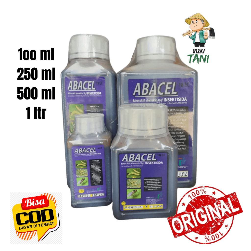 Insektisida Abacel 18 EC 1 liter, 500ml, 250ml, 100ml Abamektin 18 g/l hama kutu tanaman 100%ORIGINA