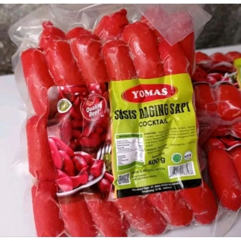 

YOMAS Beef Cocktail 500gr Sosis Sapi Kulit Merah Kenyal Halal Enak