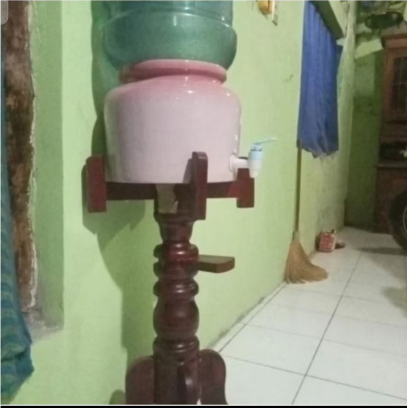 Kaki Rak Tempat Guci Duduk Dudukan Galon Aqua Kayu Tebal
