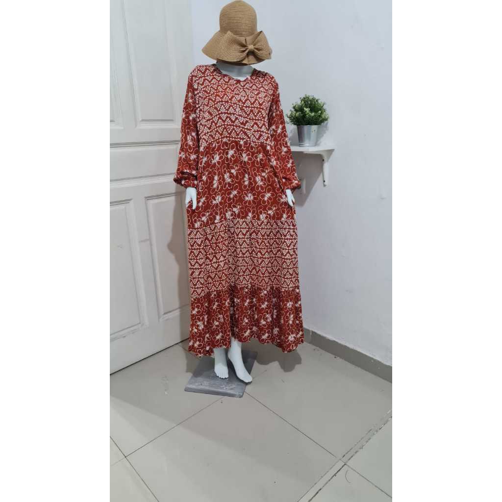 DASTER SUSUN BY QONITA PEKALONGAN LONGDRESS OREN DIANDRA