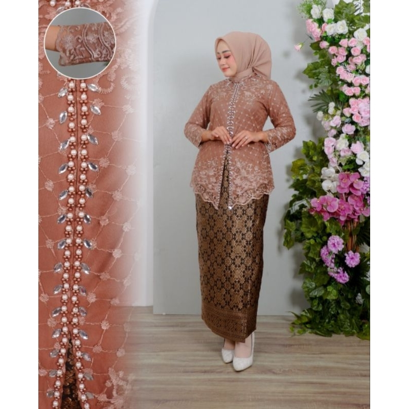 Setelan kebaya Encim tille wisuda//kebaya tille lamaran//Kebaya wisuda modern