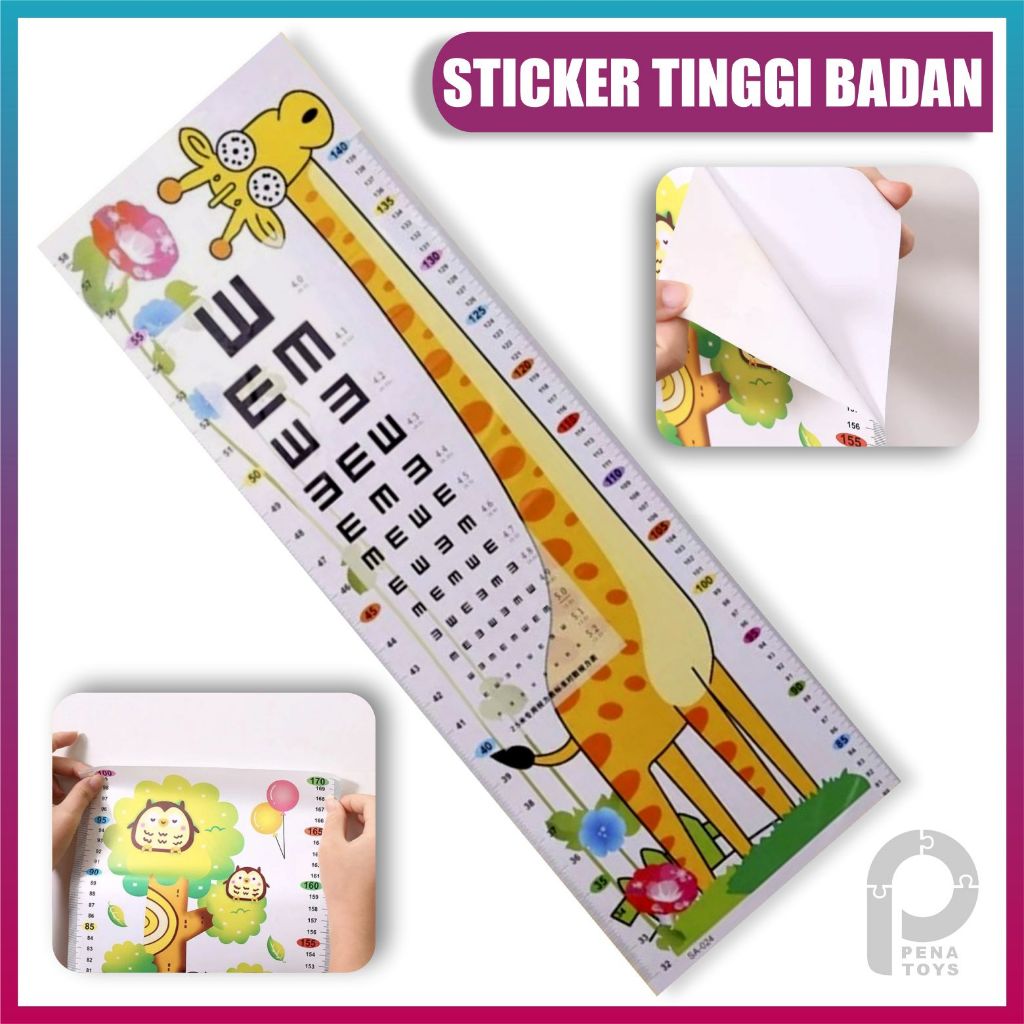 Sticker Tinggi Badan Dinding Pengukur Anak Sticker Wall Sticker Dinding Tinggi Badan