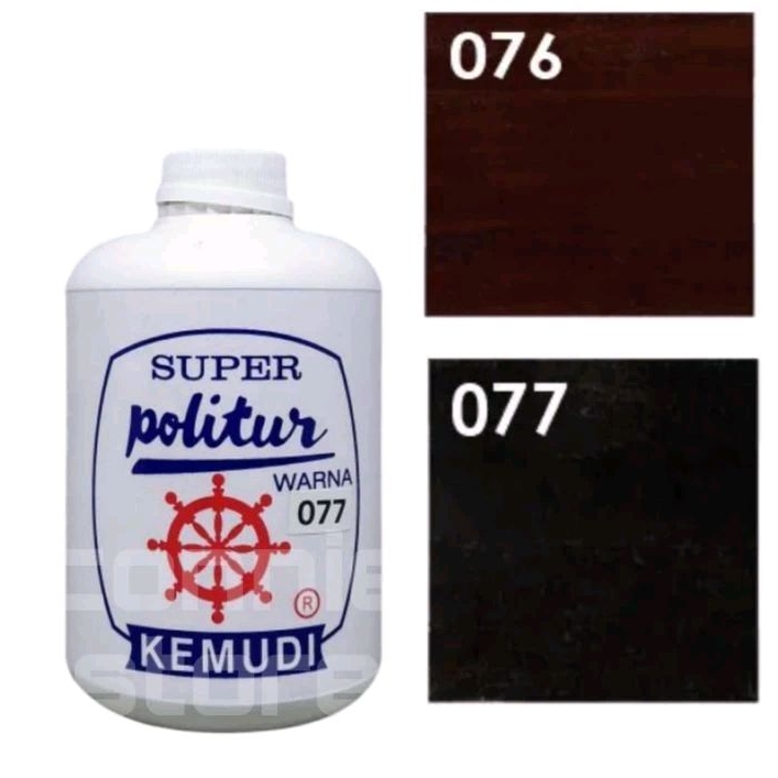 Cat Politur KEMUDI 1Liter cat minyak kayu triplek ekonomis