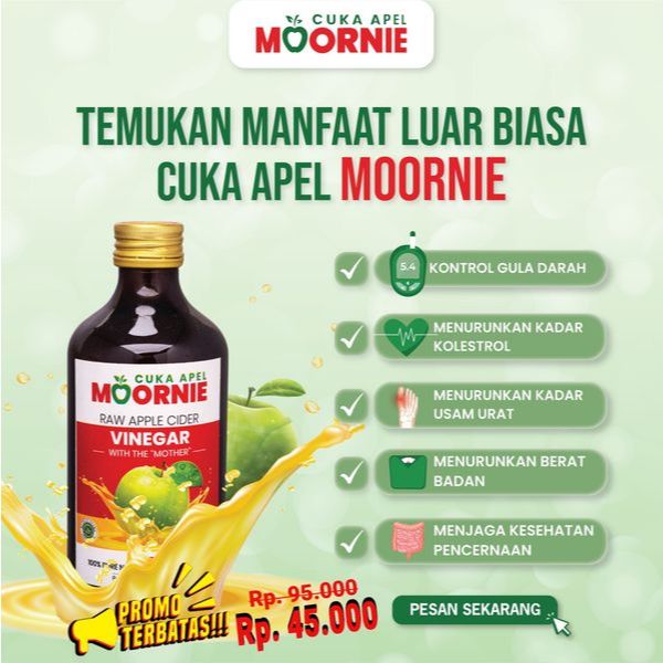 

CUKA APEL MOORNIE - Apple Cider Vinegar Murni Organik Original Untuk Kesehatan