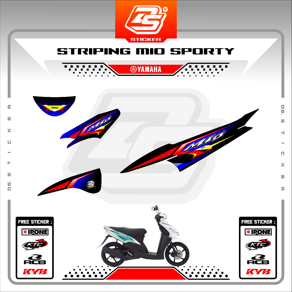 Stiker Mio Sporty Mio Smile Sticker Striping Variasi Mio Sporty Smile - Decal Motor Mio Sporty DS003