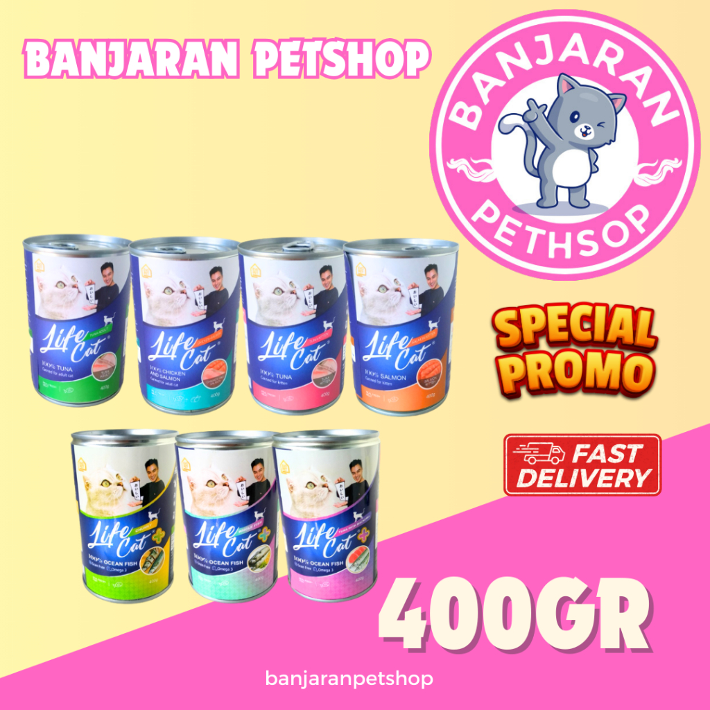 Life Cat Kaleng 400gr All Varian - Makanan Basah Kucing Life cat