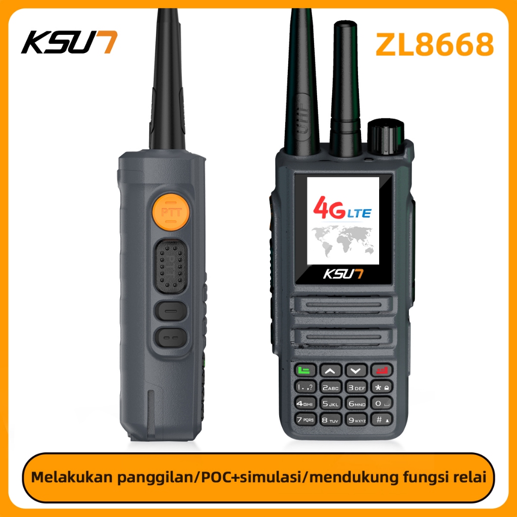 KSUN ZL8668 Telepon Zello HT UHF VHF Analog dan POC Walkie Talkie jarak jaun 1000km