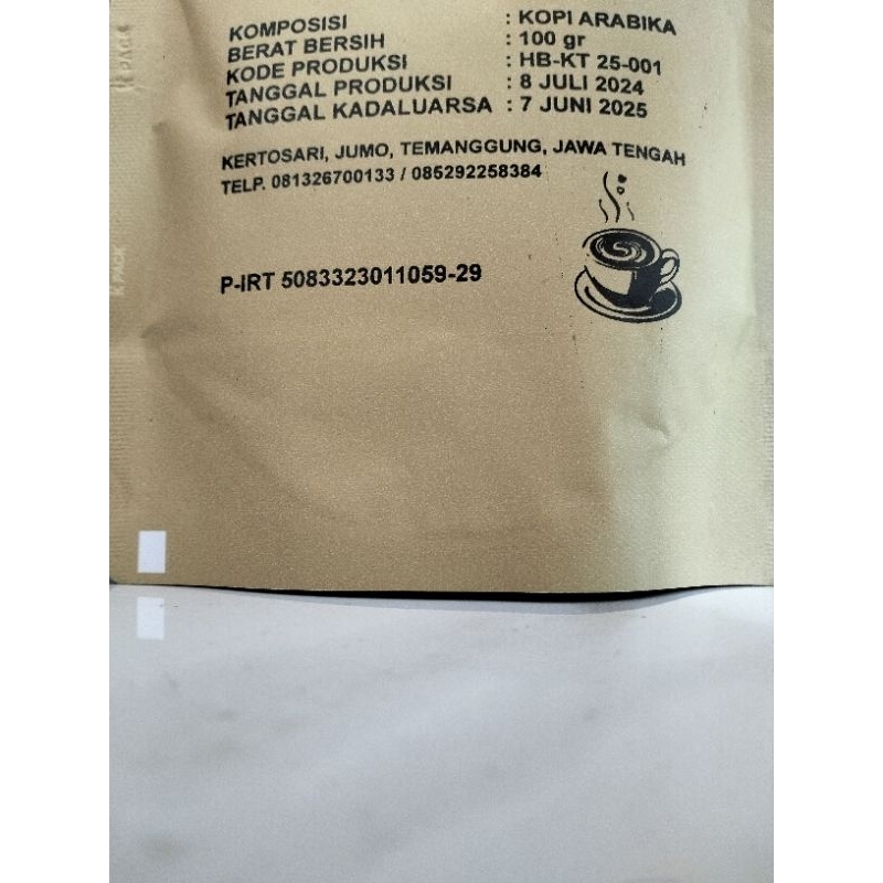 

kopi temanggung Arabika grade 1 natural super 100gram bubuk