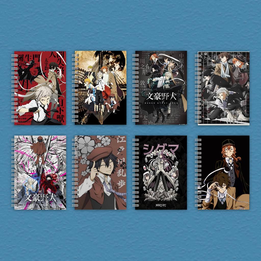 

(BELI 6 DAPAT GRATIS 1) Notebook Buku Diary Buku Catatan Ring Spiral A6 60 Lembar Tema Bungao Stray Dogs