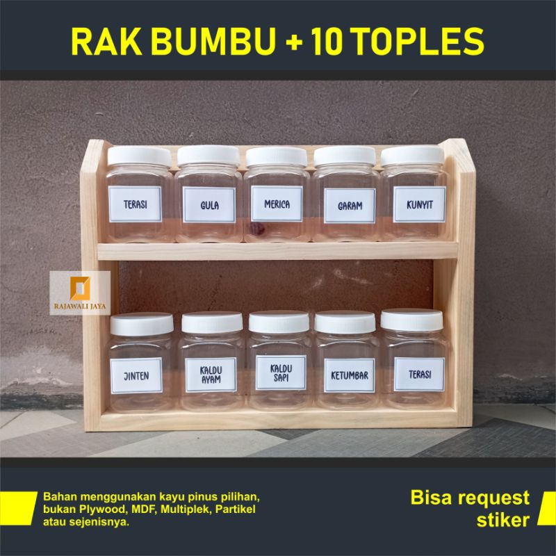 Rak bumbu 10 toples | Rak bumbu toples | Rak bumbu murah