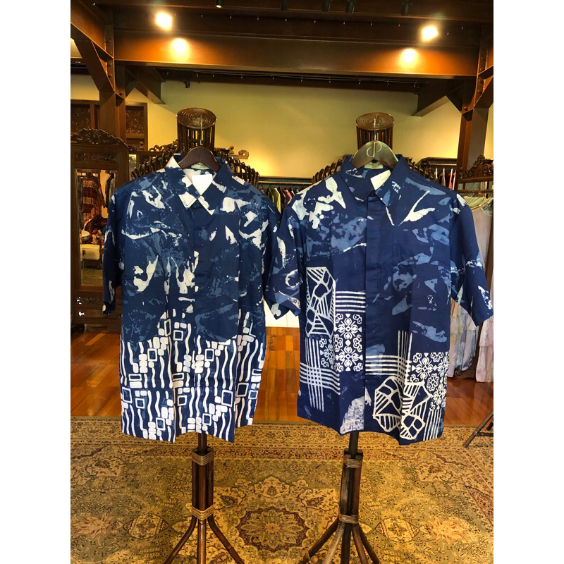 baju hem kemeja katun lengan pendek pria batik abstrak dian pelangi official pekalongan