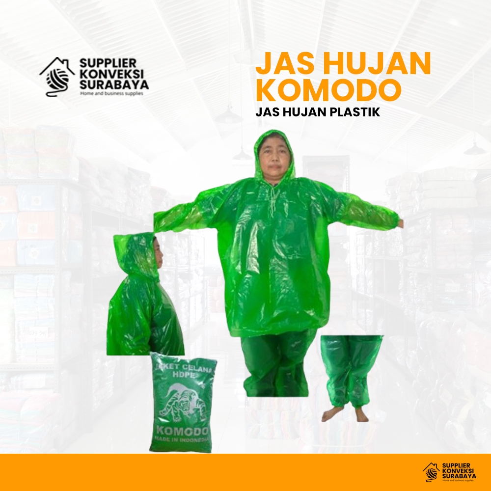 Jas Hujan Kresek Gakin Jaket Celana merk Merpati - Mantel hujan kresek - Mantel hujan plastik - Jas 