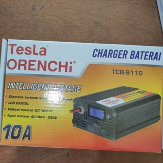 Pengecas Aki 10ampere 12v TESLA ORENCHI /pengecas baterai 10A TCB -9110 TESLA / charger baterai 10am