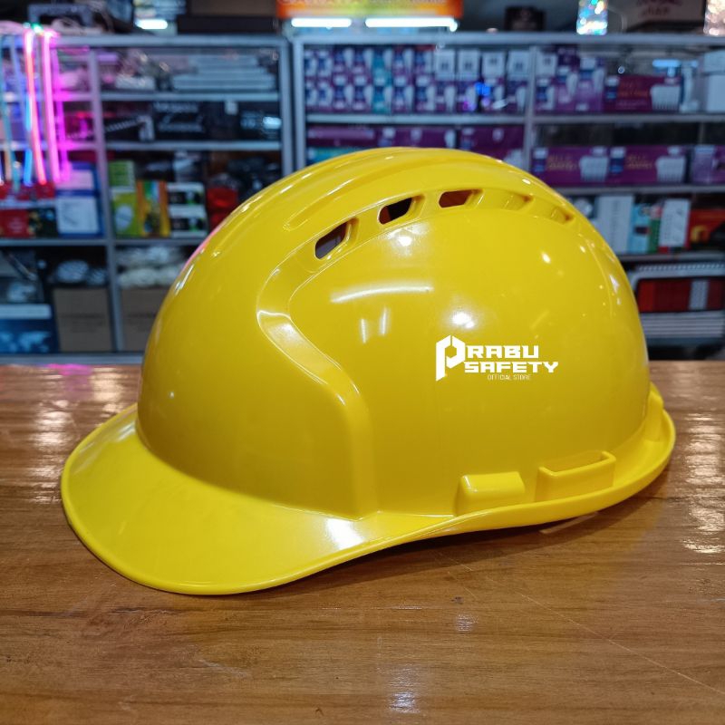 HELM SAFETY KERJA PROYEK KRISBOW FRONT BRIMECM KUNING - BIRU ORIGINAL 100%