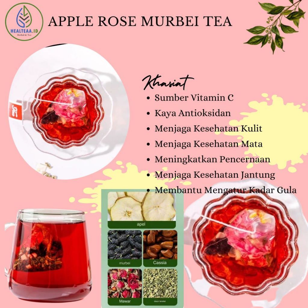 

APPLE ROSE MURBEI TEA/BUAH MURBEI/BUAH APPLE/BUNGA ROSE