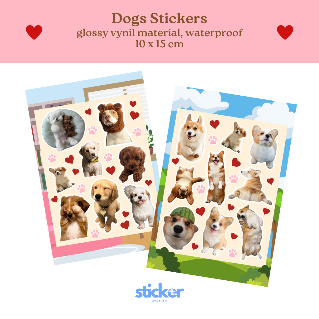 

Sticker Dogs Dekorasi Laptop Journaling Buku Koper Handphone Vinyl Waterproof