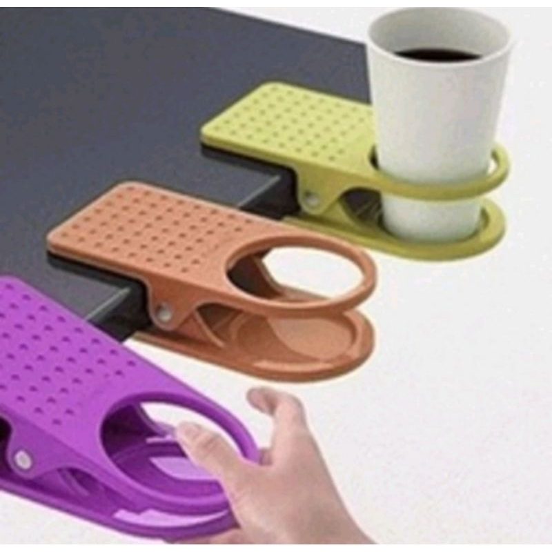 Cup Clip Penjepit Tempat Gelas Mug (2 PCS) Di Meja Table Cup Holder Office New