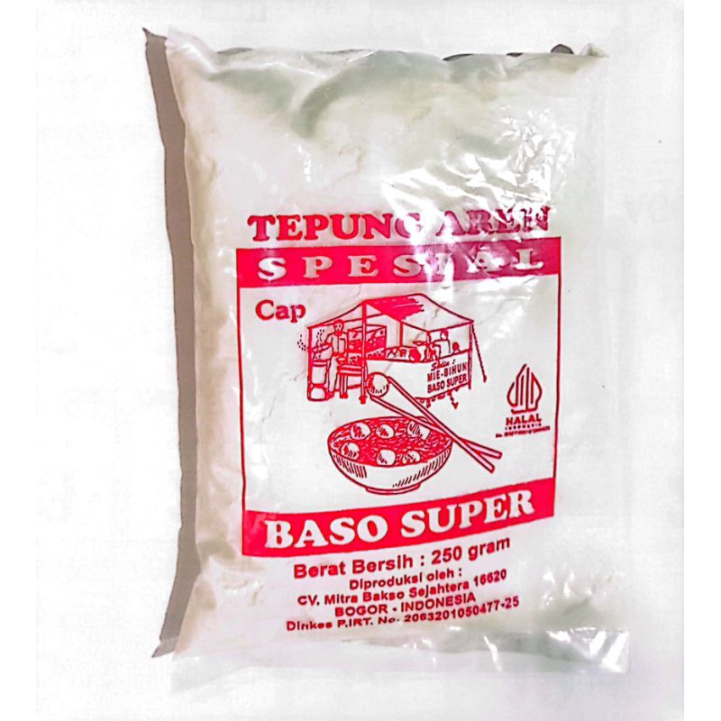 

CAP BASO SUPER, TEPUNG AREN . JUAL 2 X 250 GR /BUNGKUS (2 BUNGKUS @ 250 GR/BUNGKUS)