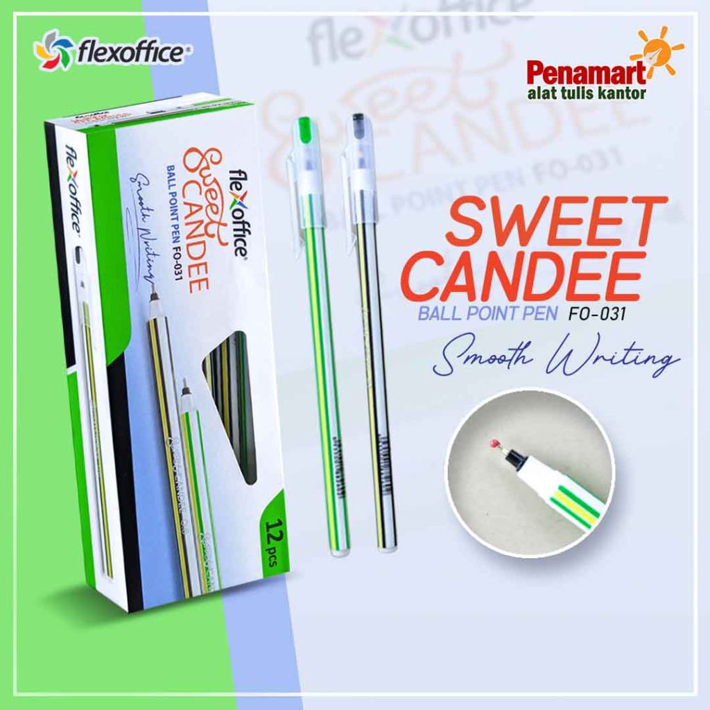 

Flexoffice Sweet Candee Bolpen/Pena Hitam FO-031 1 Lusin Isi 12 Pcs (FO-001)
