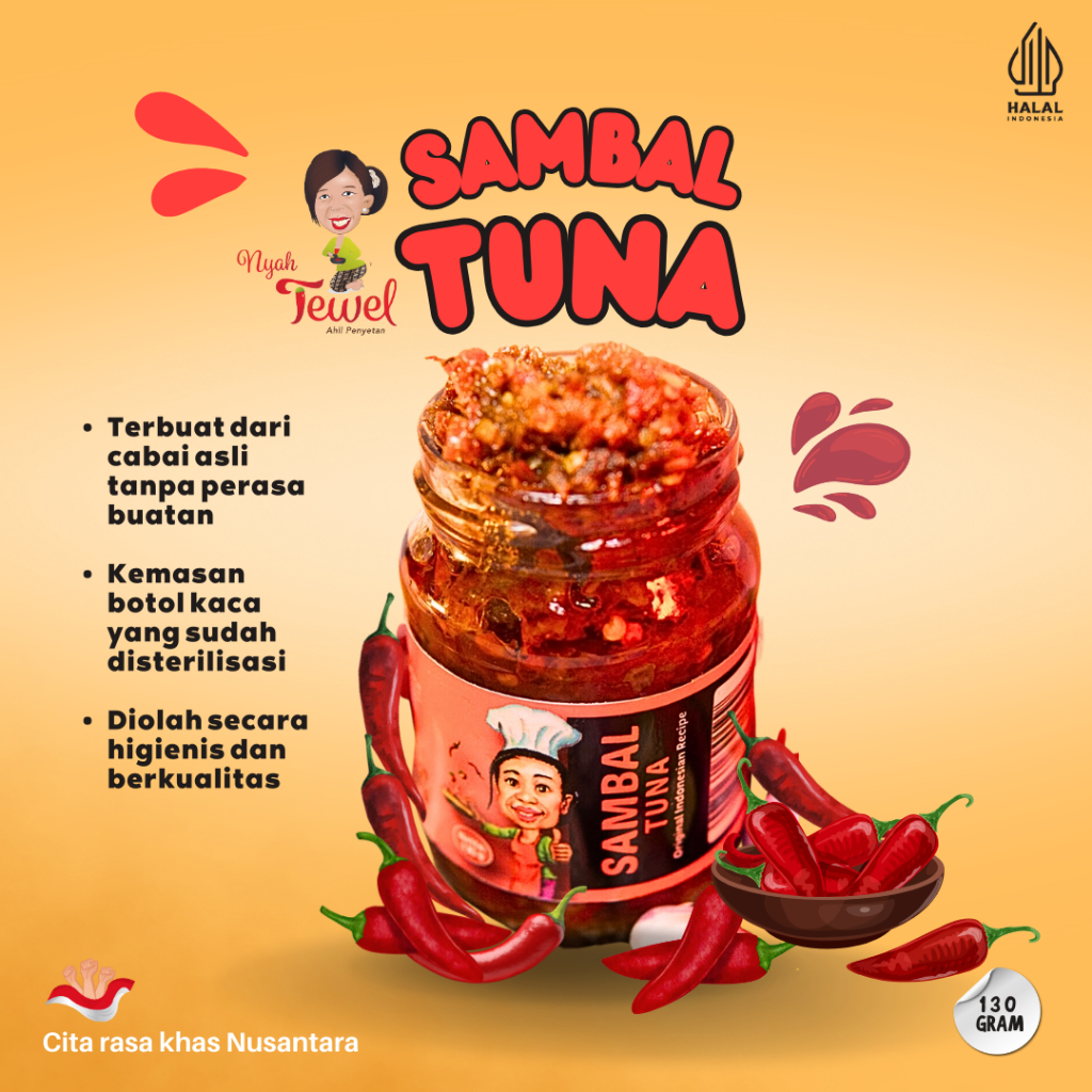 

NYAH TEWEL - Sambal lkan Tuna 130 Gr Sambal Khas Nusantara Indonesia