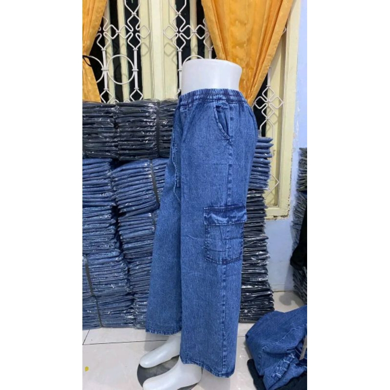 celana kulot cargo jeans || celana cargo kulot dewasa