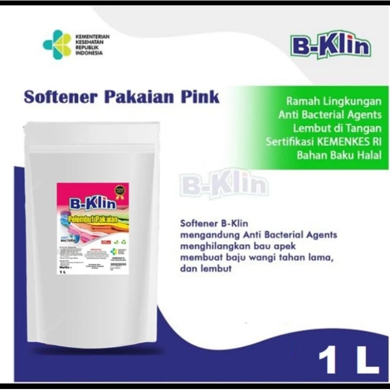 SOFTENER PEWANGI PELEMBUT PAKAIAN LAUNDRY 1 LITER KEMASAN POUCH- BKLIN