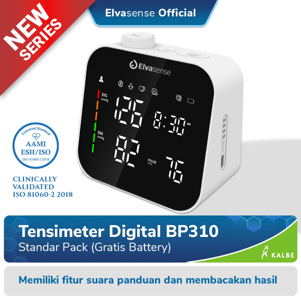 Tensimeter Digital Elvasense BP310 - Pengukur Tekanan Darah Lengan Atas dengan Suara Friendly Smart Voice