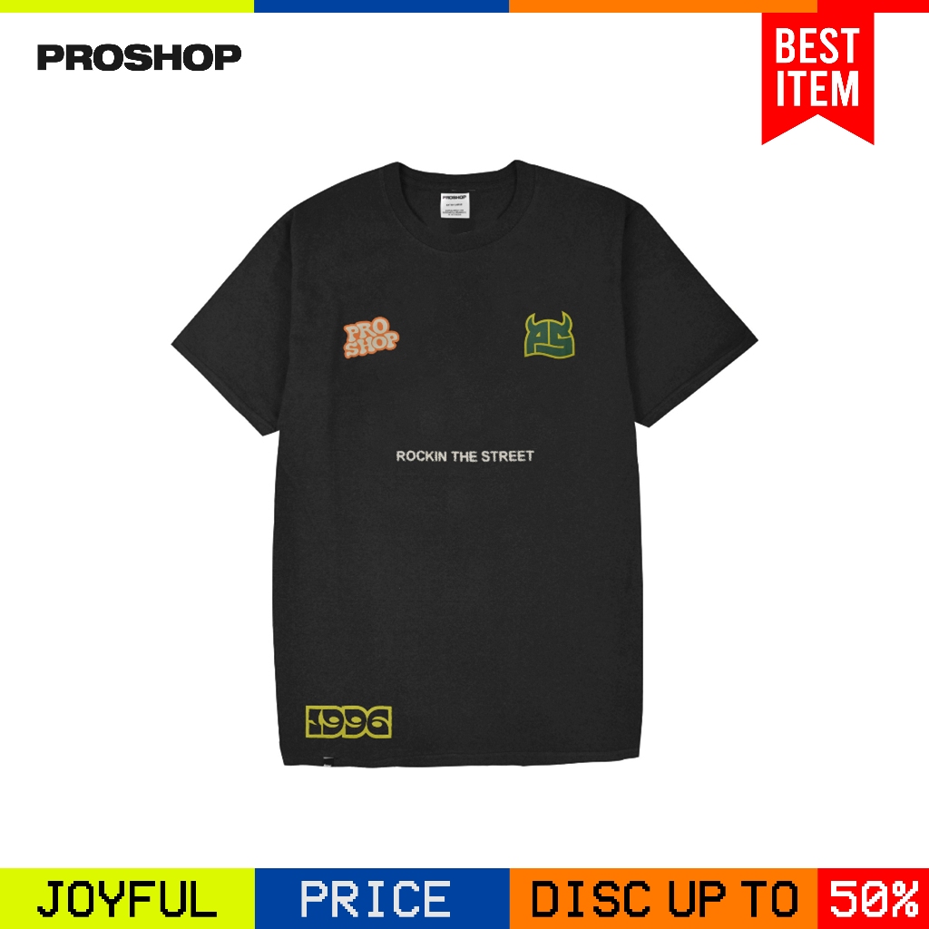 [HOT] Proshop | logos Sticker Tshirt | Kaos Pria Kaos Distro | Hitam