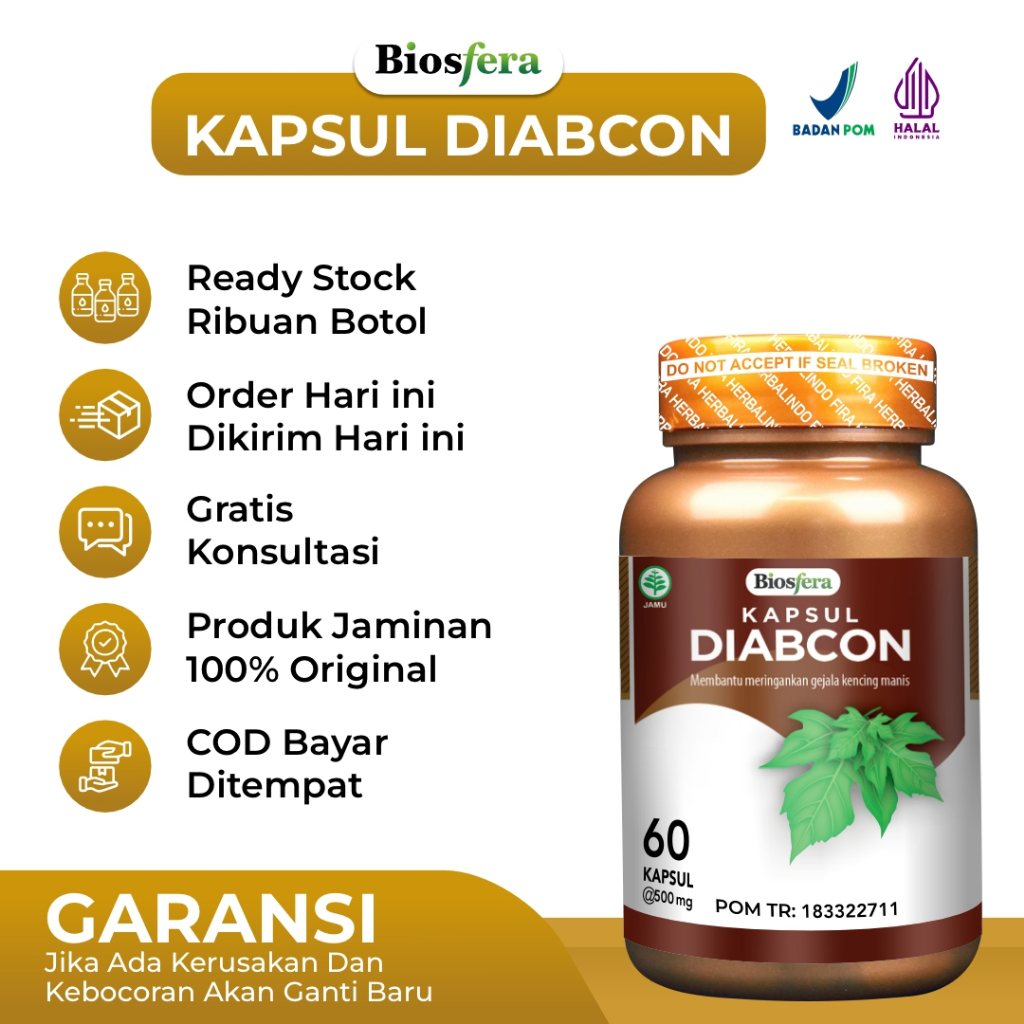 Kapsul Diabcon Obat Herbal Diabetes Gula Darah Kencing Manis