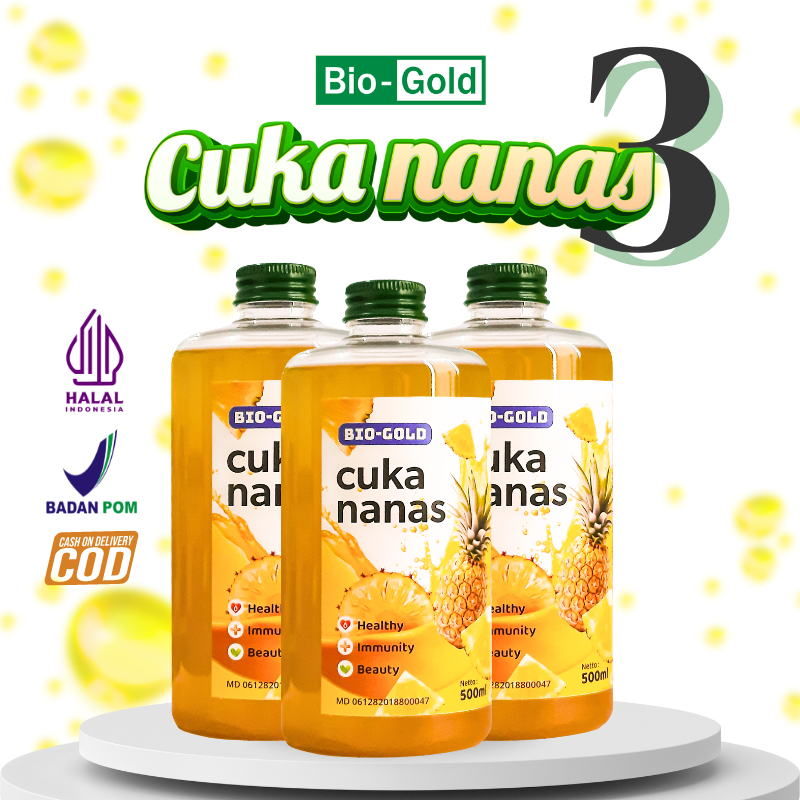 

Cuka Nanas Bio Gold 3 Botol 500 ml Fermentasi untuk Diet Sehat, Gula Darah dan Kesehatan Kulit