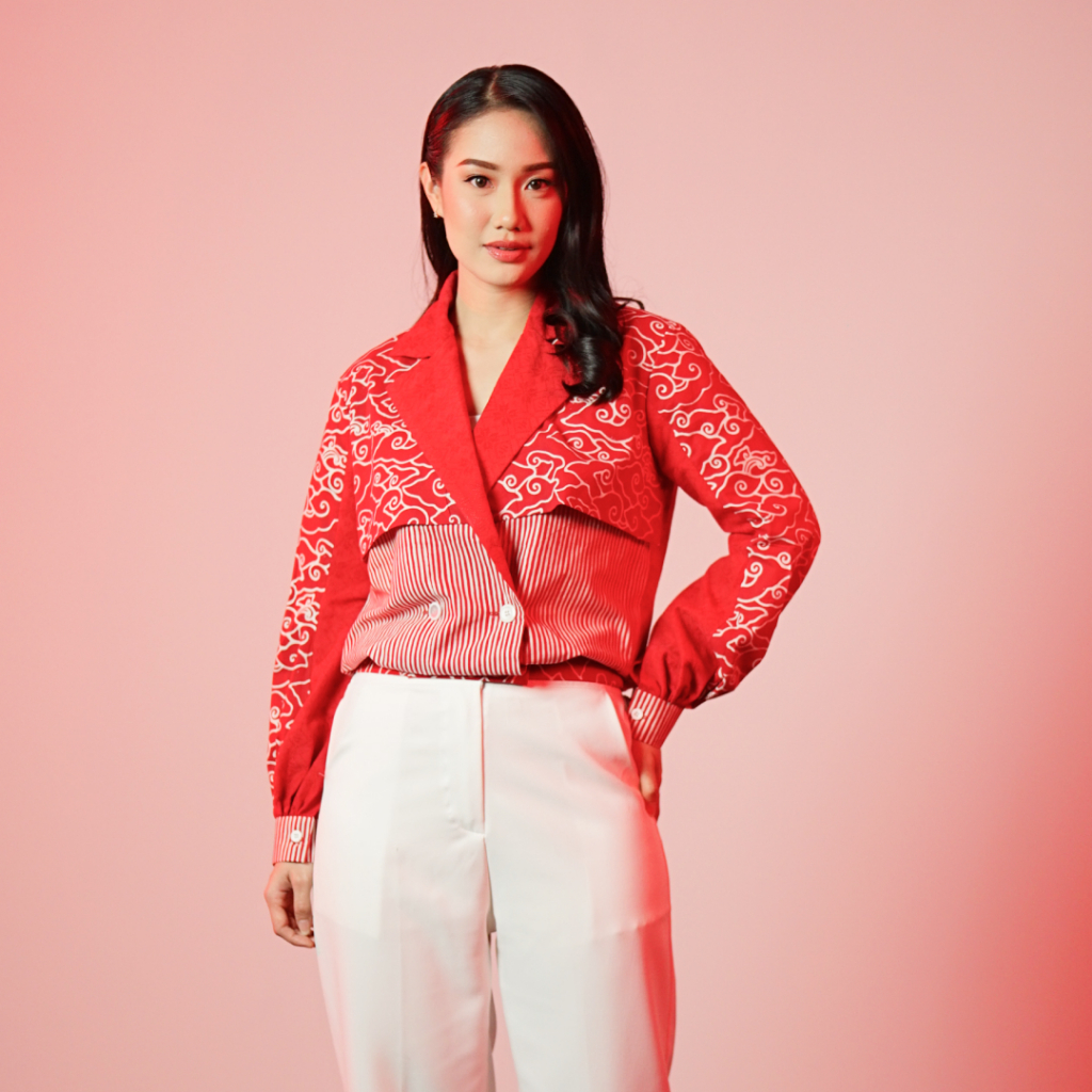 BATIK TRUSMI Merdeka Collection Jaket Batik Mega Mendung